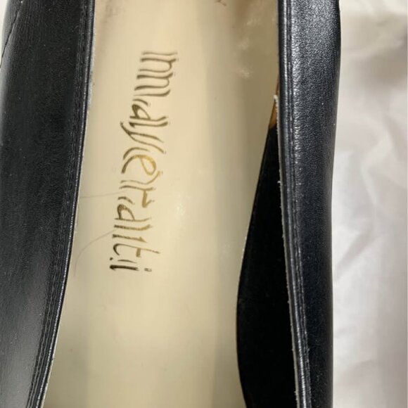 MASERATI Vintage Black Leather Pump - Sz 9 - Picture 2 of 4
